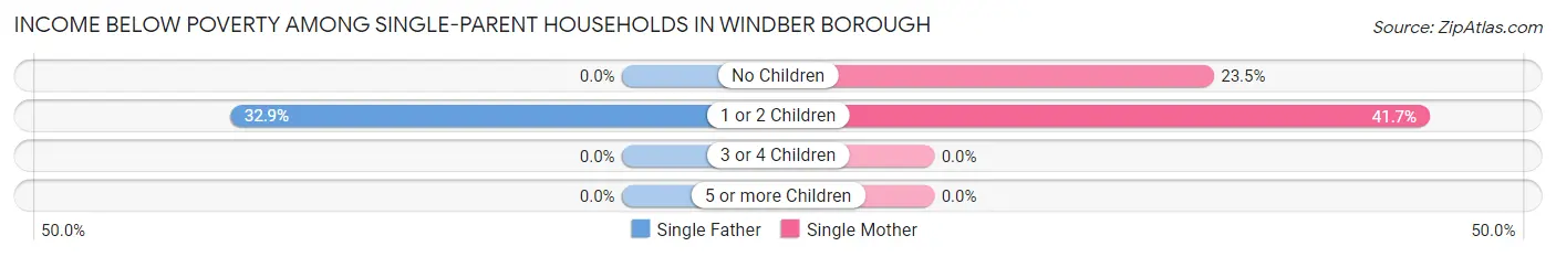 Income Below Poverty Among Single-Parent Households in Windber borough