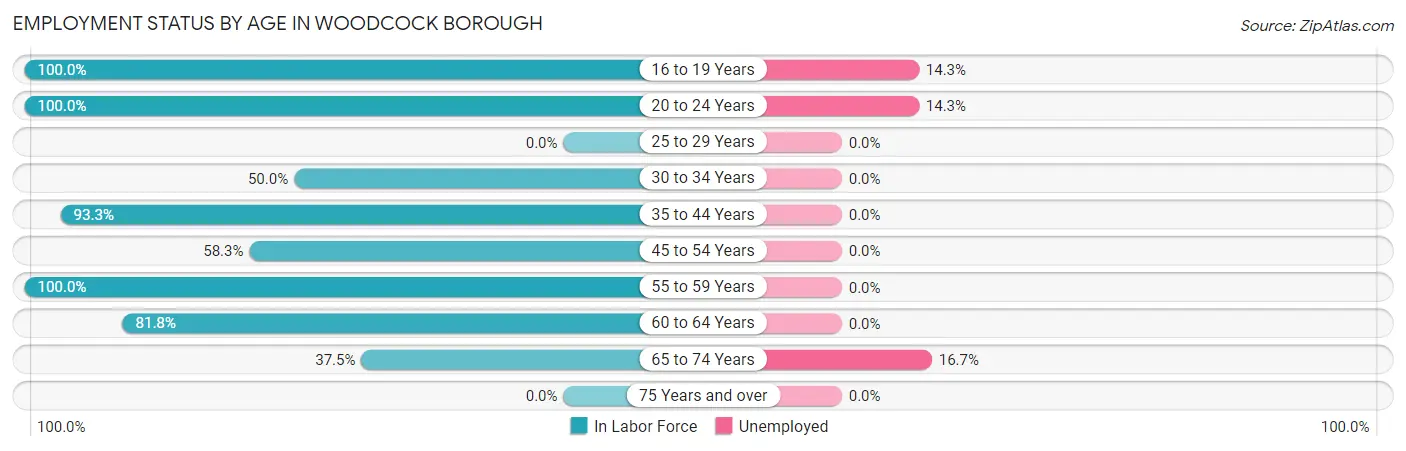 Employment Status by Age in Woodcock borough