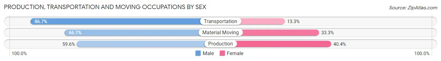 Production, Transportation and Moving Occupations by Sex in Wyalusing borough