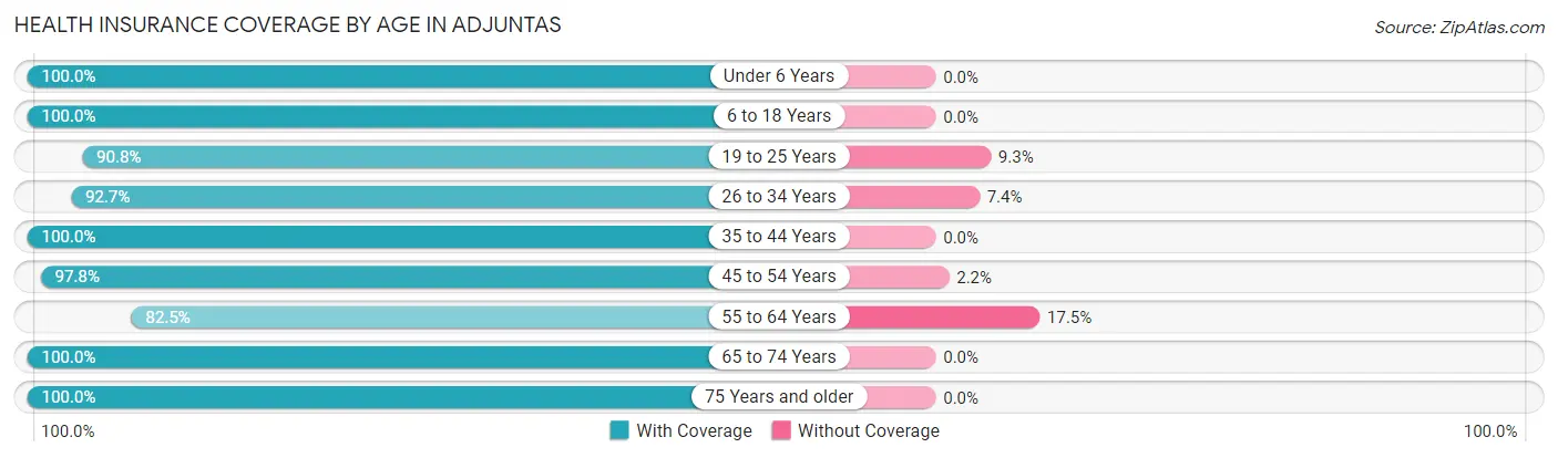 Health Insurance Coverage by Age in Adjuntas