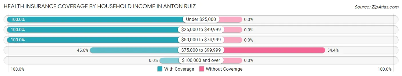 Health Insurance Coverage by Household Income in Anton Ruiz
