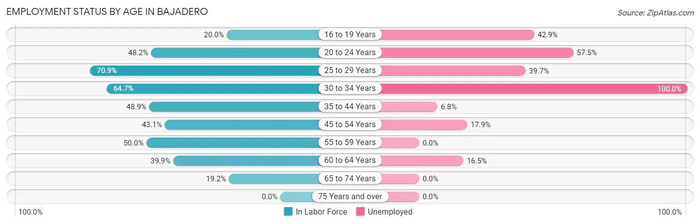 Employment Status by Age in Bajadero