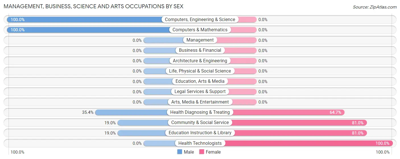 Management, Business, Science and Arts Occupations by Sex in Barahona