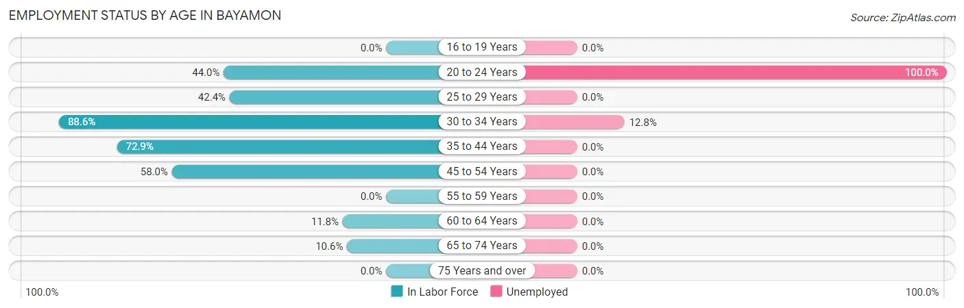 Employment Status by Age in Bayamon