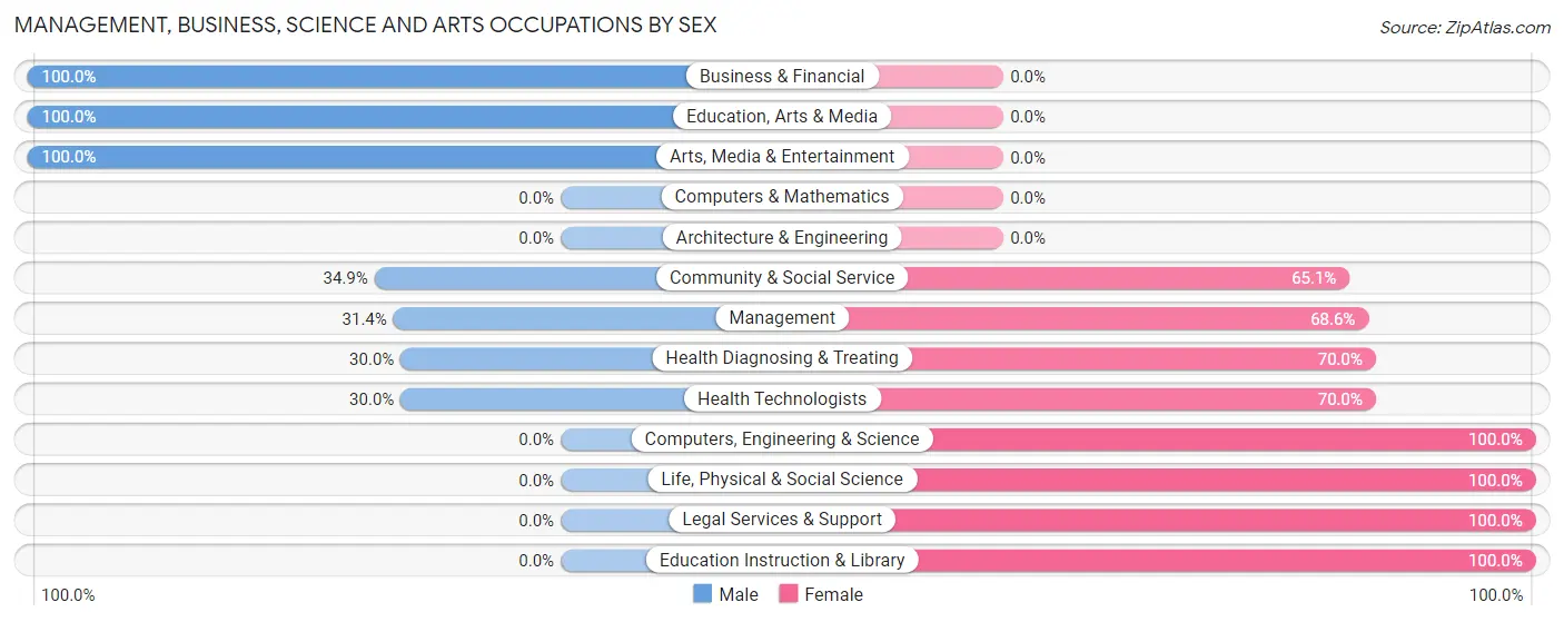 Management, Business, Science and Arts Occupations by Sex in Bayamon