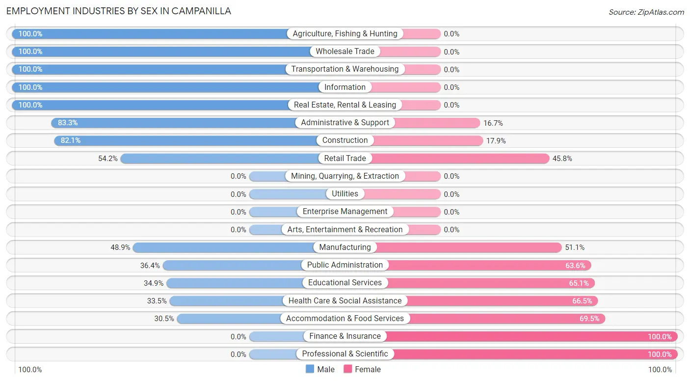 Employment Industries by Sex in Campanilla