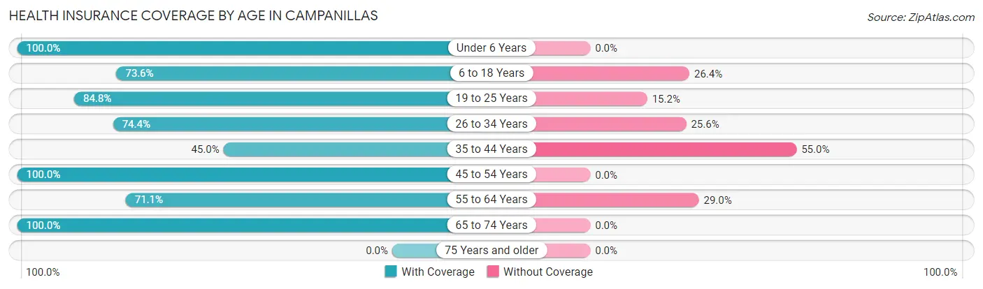 Health Insurance Coverage by Age in Campanillas