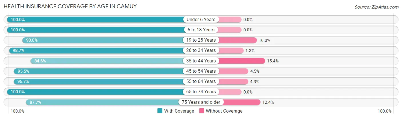 Health Insurance Coverage by Age in Camuy