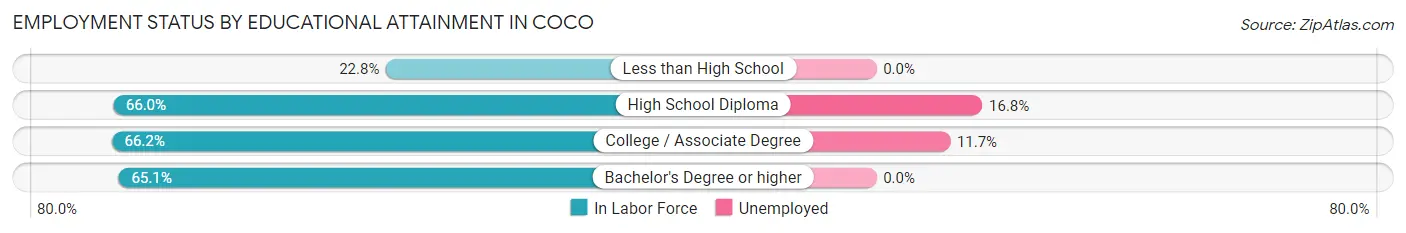 Employment Status by Educational Attainment in Coco