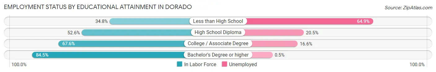 Employment Status by Educational Attainment in Dorado
