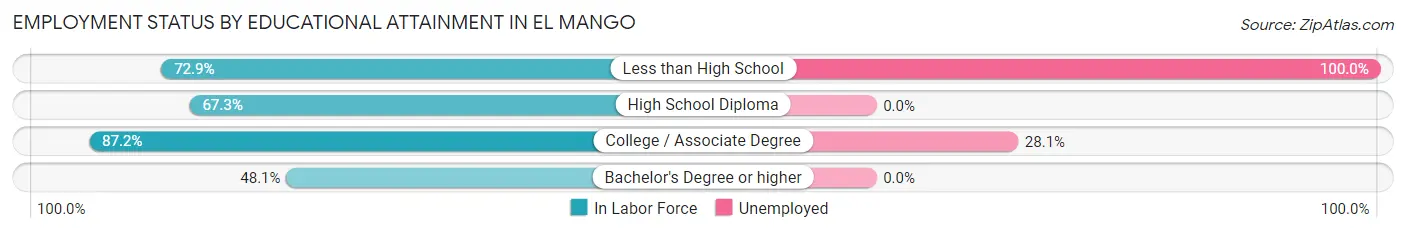 Employment Status by Educational Attainment in El Mango