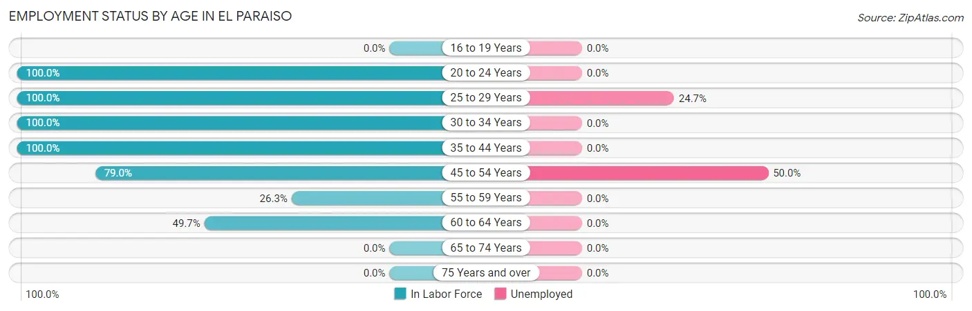 Employment Status by Age in El Paraiso