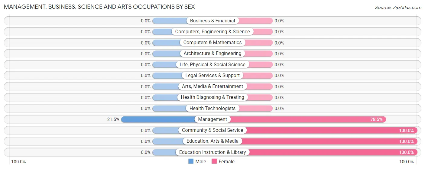 Management, Business, Science and Arts Occupations by Sex in Jaguas