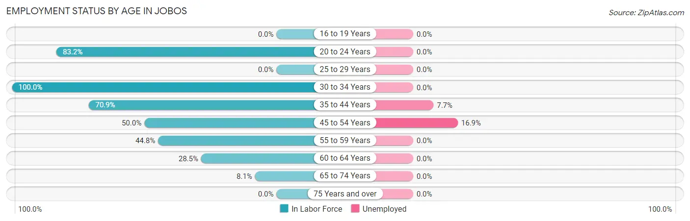 Employment Status by Age in Jobos