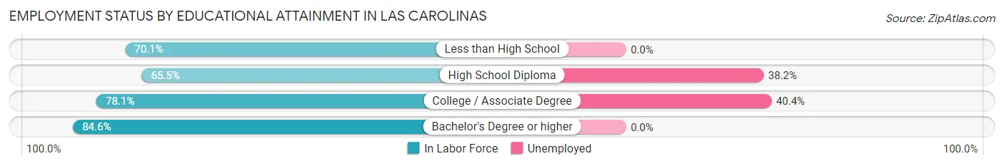 Employment Status by Educational Attainment in Las Carolinas
