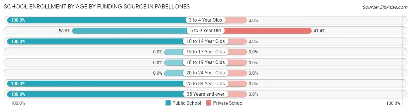 School Enrollment by Age by Funding Source in Pabellones
