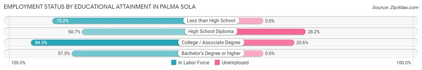 Employment Status by Educational Attainment in Palma Sola