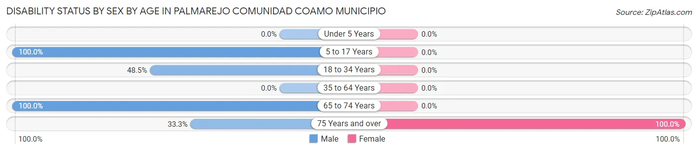 Disability Status by Sex by Age in Palmarejo comunidad Coamo Municipio