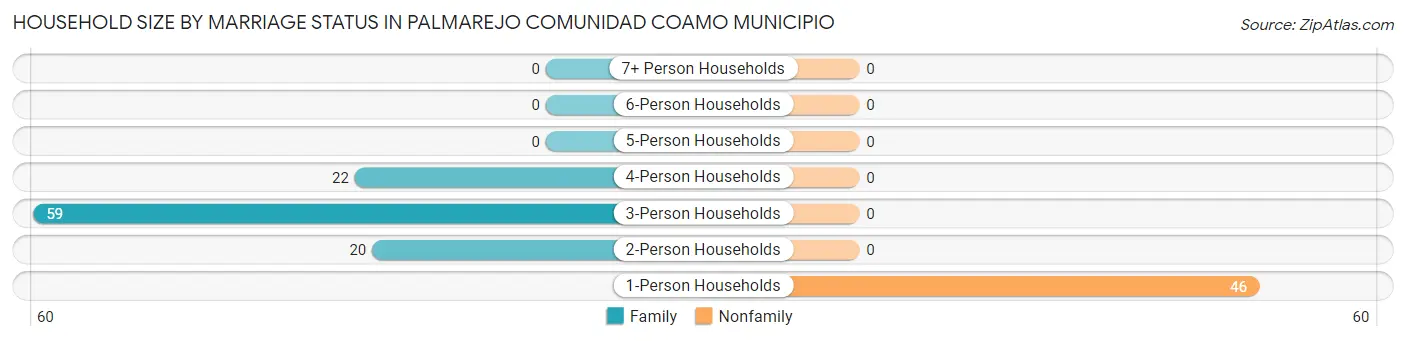 Household Size by Marriage Status in Palmarejo comunidad Coamo Municipio