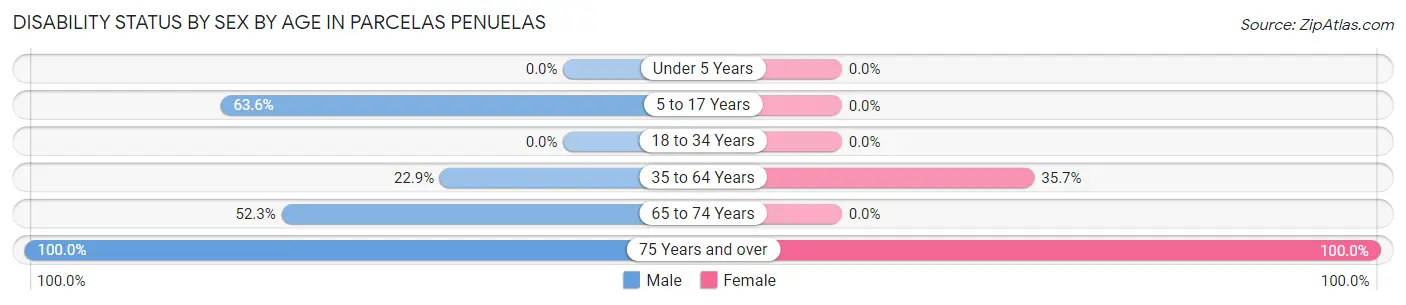 Disability Status by Sex by Age in Parcelas Penuelas