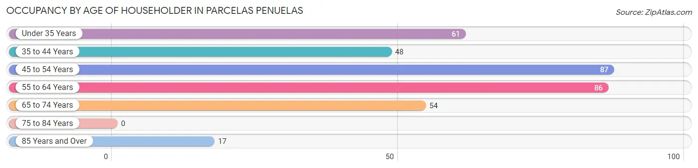 Occupancy by Age of Householder in Parcelas Penuelas