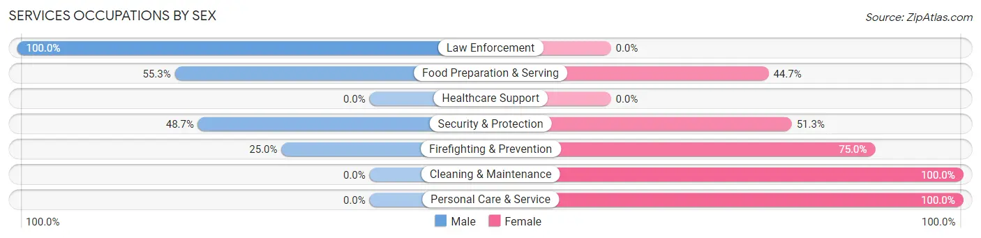 Services Occupations by Sex in Potala Pastillo