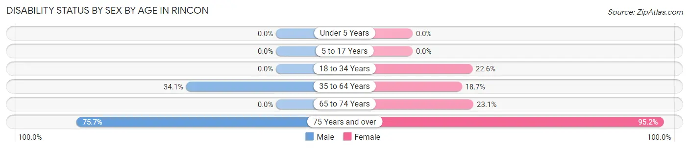 Disability Status by Sex by Age in Rincon