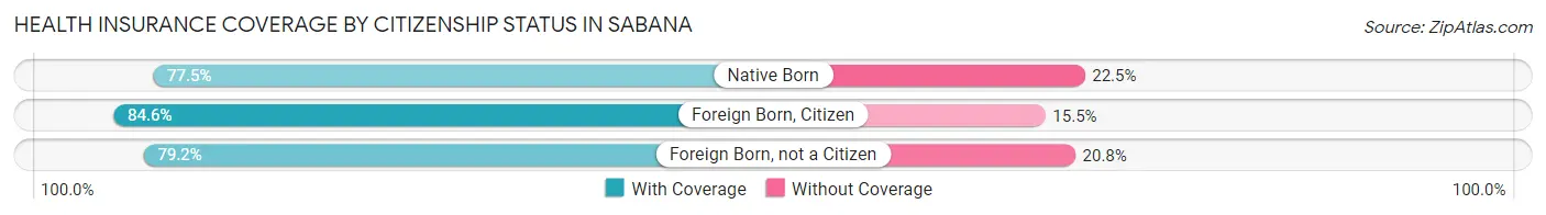 Health Insurance Coverage by Citizenship Status in Sabana