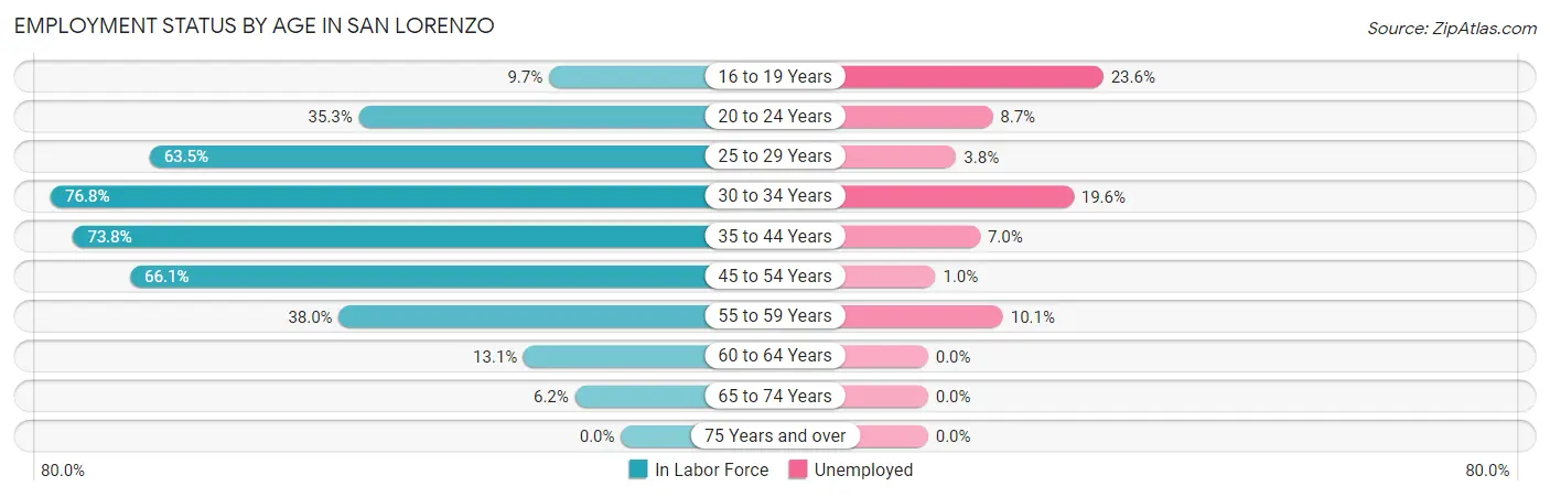 Employment Status by Age in San Lorenzo