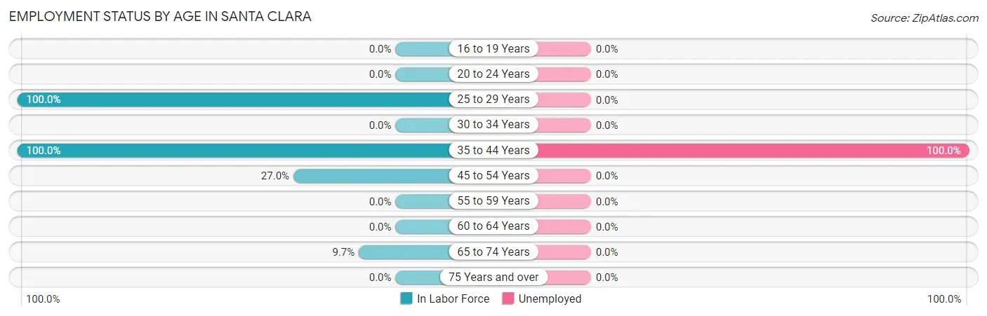 Employment Status by Age in Santa Clara