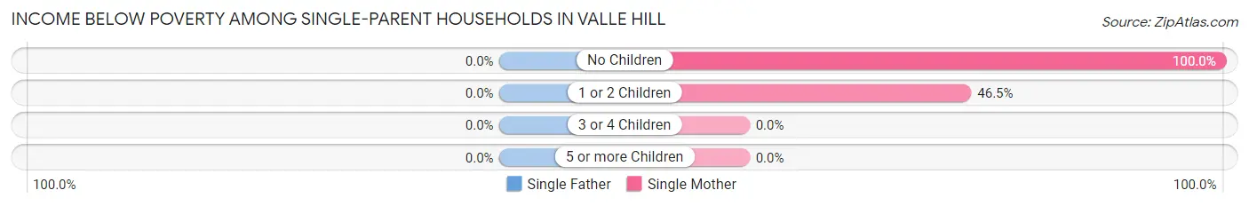 Income Below Poverty Among Single-Parent Households in Valle Hill
