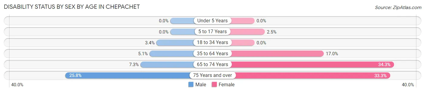 Disability Status by Sex by Age in Chepachet
