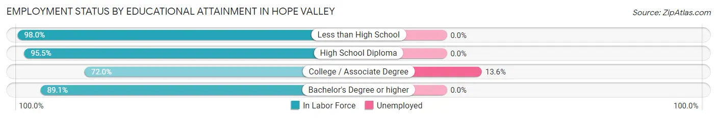 Employment Status by Educational Attainment in Hope Valley