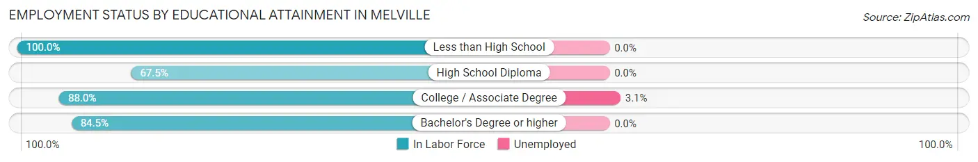 Employment Status by Educational Attainment in Melville