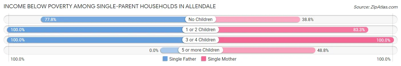 Income Below Poverty Among Single-Parent Households in Allendale