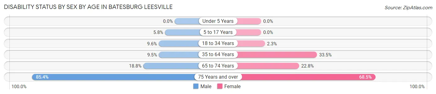 Disability Status by Sex by Age in Batesburg Leesville