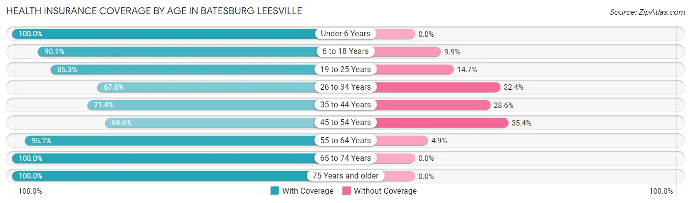 Health Insurance Coverage by Age in Batesburg Leesville