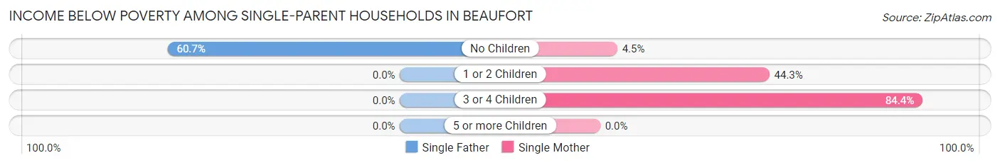 Income Below Poverty Among Single-Parent Households in Beaufort