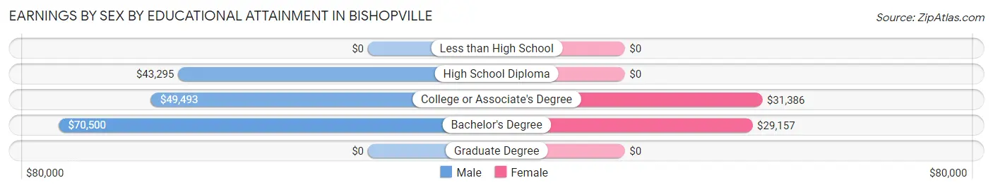 Earnings by Sex by Educational Attainment in Bishopville