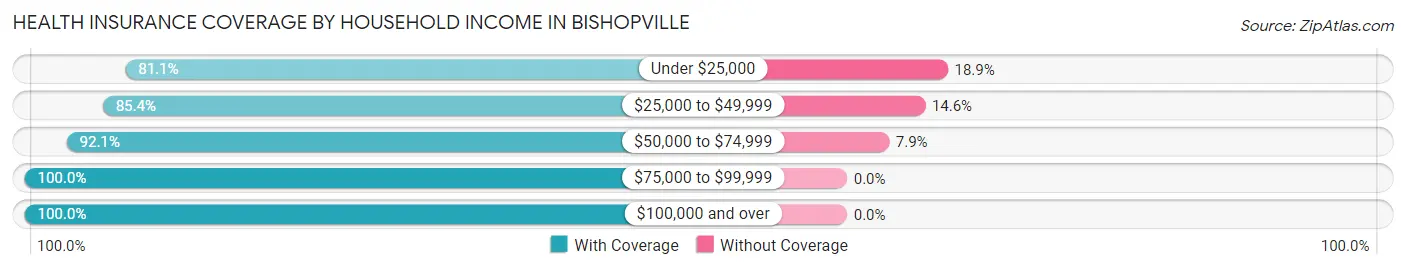 Health Insurance Coverage by Household Income in Bishopville