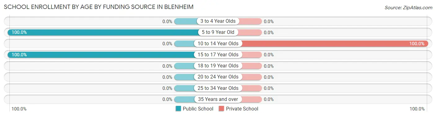School Enrollment by Age by Funding Source in Blenheim