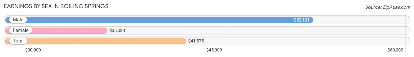 Earnings by Sex in Boiling Springs