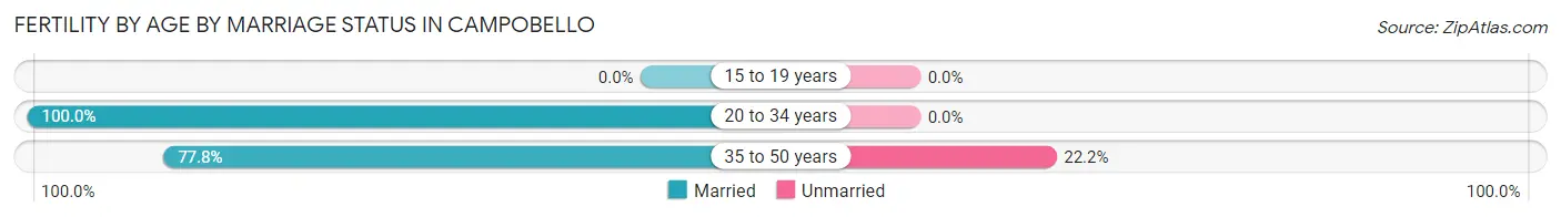 Female Fertility by Age by Marriage Status in Campobello