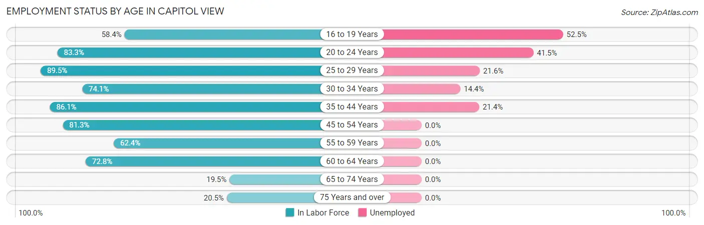 Employment Status by Age in Capitol View