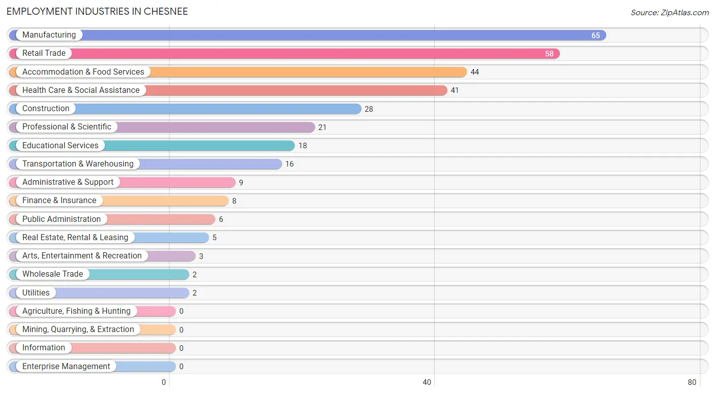 Employment Industries in Chesnee