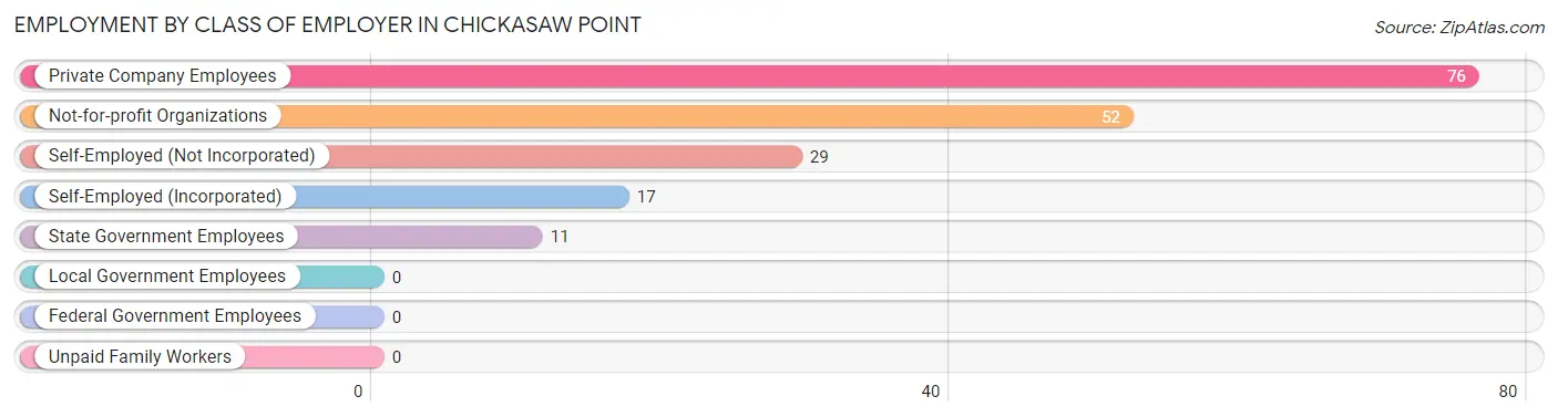 Employment by Class of Employer in Chickasaw Point