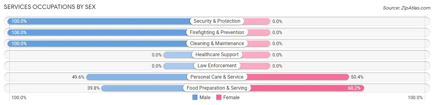 Services Occupations by Sex in Clemson University
