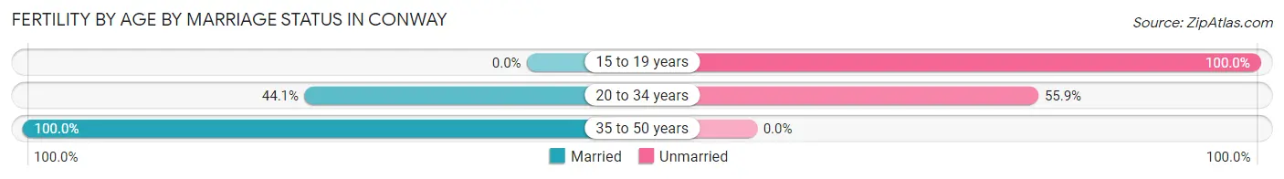 Female Fertility by Age by Marriage Status in Conway