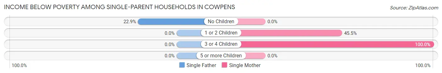 Income Below Poverty Among Single-Parent Households in Cowpens