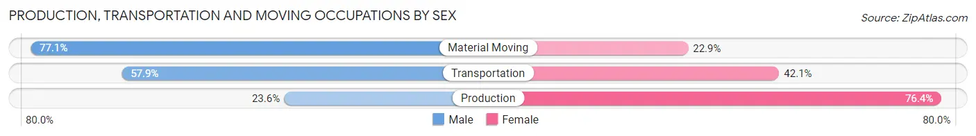 Production, Transportation and Moving Occupations by Sex in Duncan